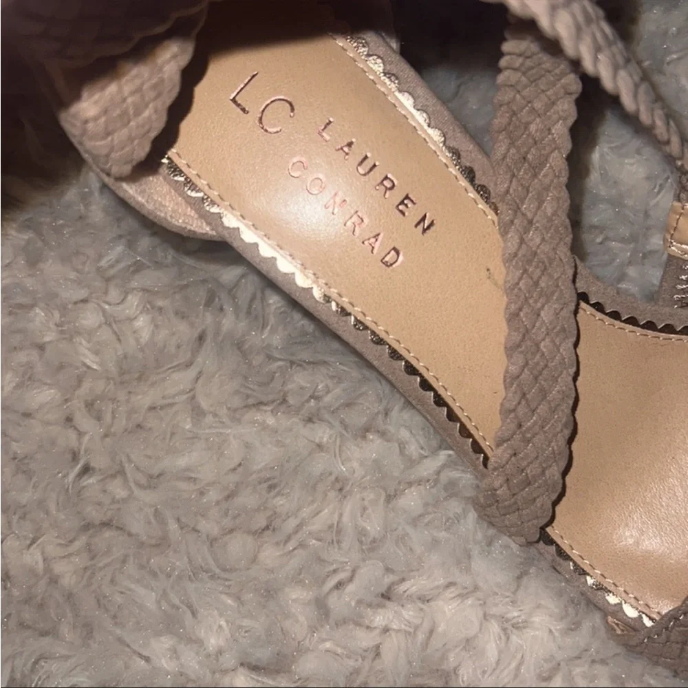 LC Lauren Conrad Nude Braided Strap Heels - Picture 7 of 7